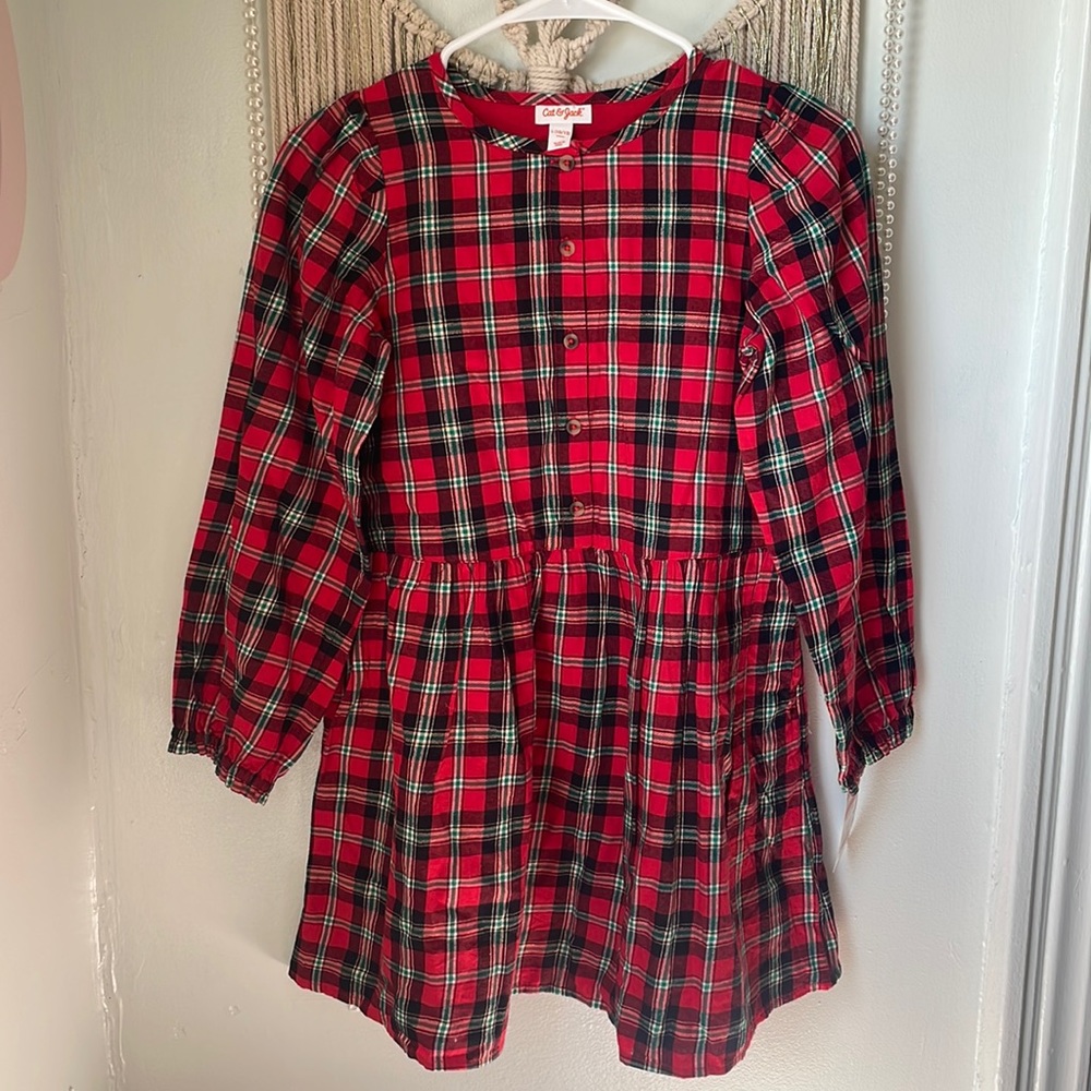 Girls Holiday Long Sleeves Dress.Red Plaid from Cat&Jack,Target